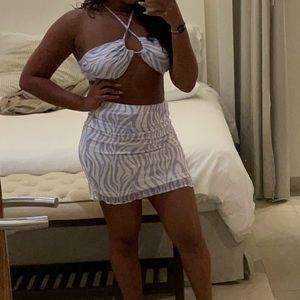 Two piece purple zebra print set